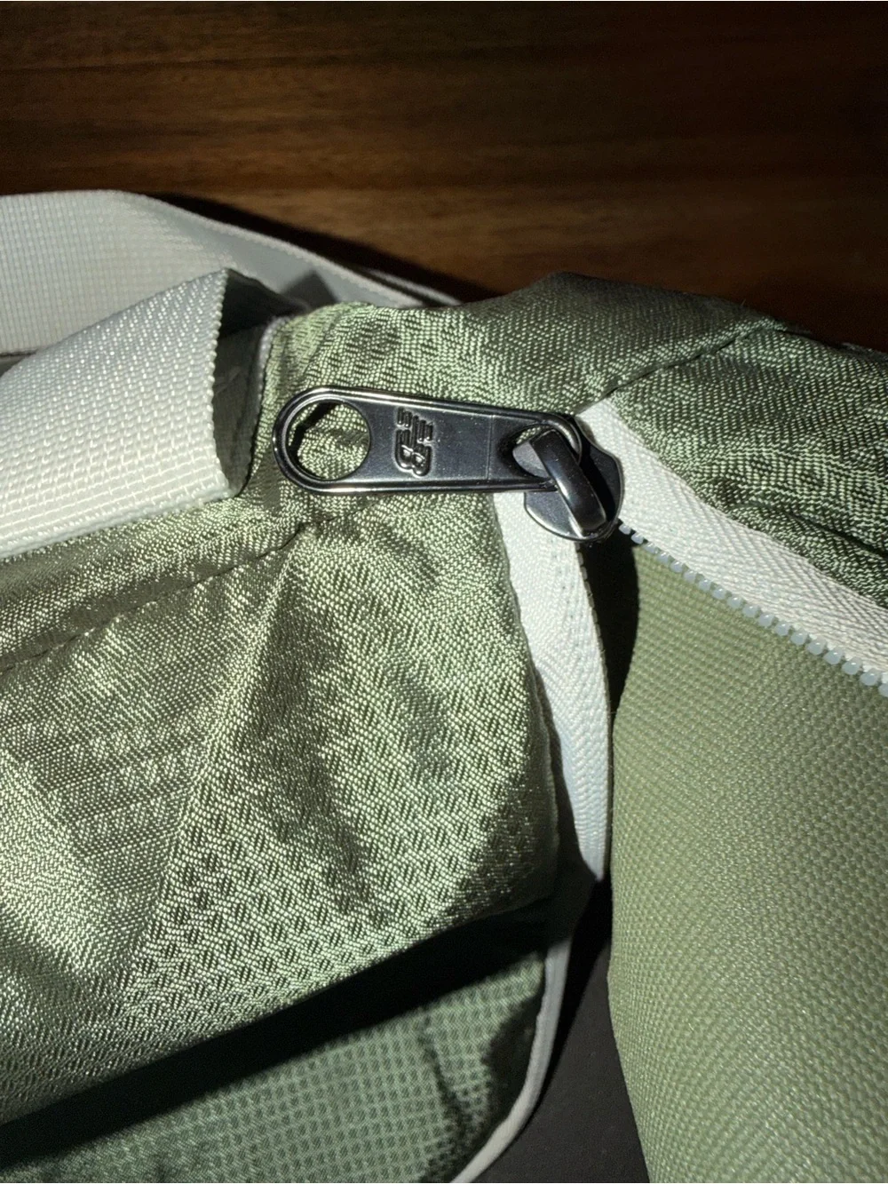 New Balance Olive Green Duffel Bag with White Straps
